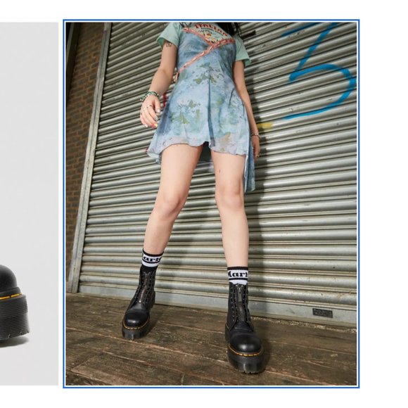 Dr. Martens Shoes - SINCLAIR MILLED NAPPA Smooth LEATHER PLATFORM BOOTS USA 7